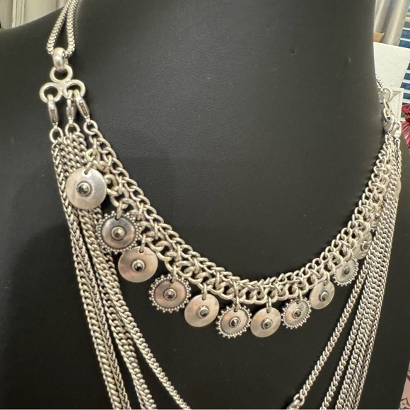 ⚜️ Lucky Brand Layered Silver Necklace & Blue Enamel Wave Bracelet ⚜️ - Picture 8 of 13